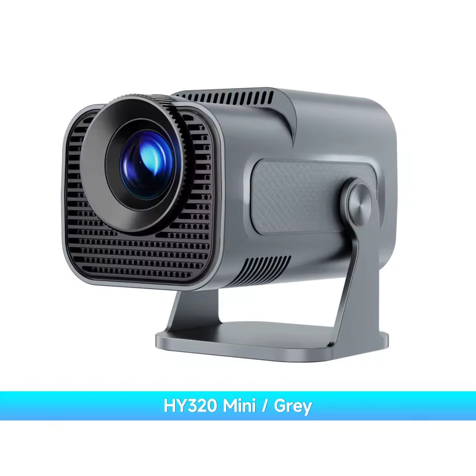 HY320 Mini Newly Native 720P Android 11 4K Projector 300ANSI Wifi6 BT5.0 Cinema Outdoor Portable 180° Rotable Projector